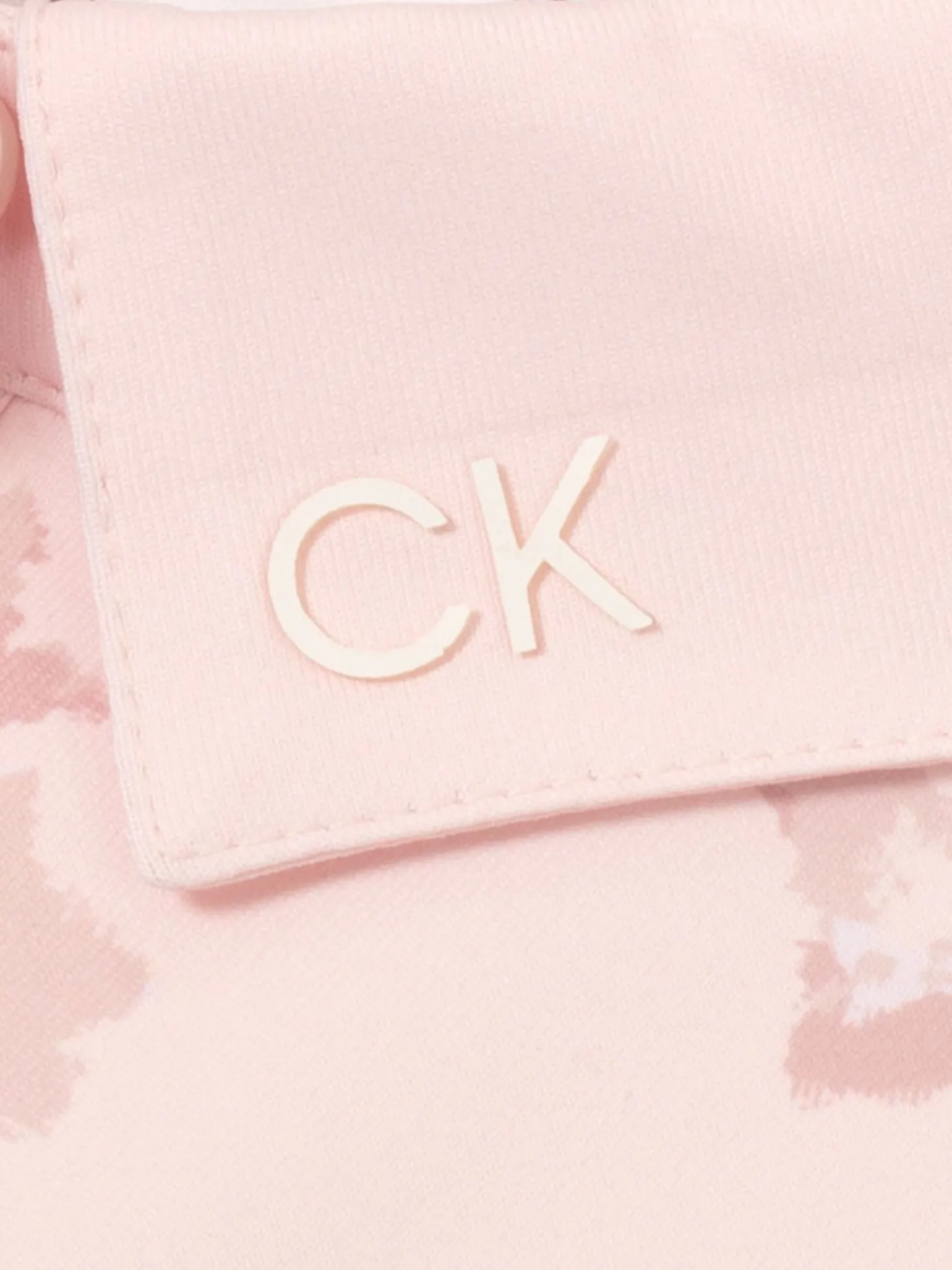 Calvin Klein Womens Harmony Printed Sleeveless Polo Shirt - Shell Pink