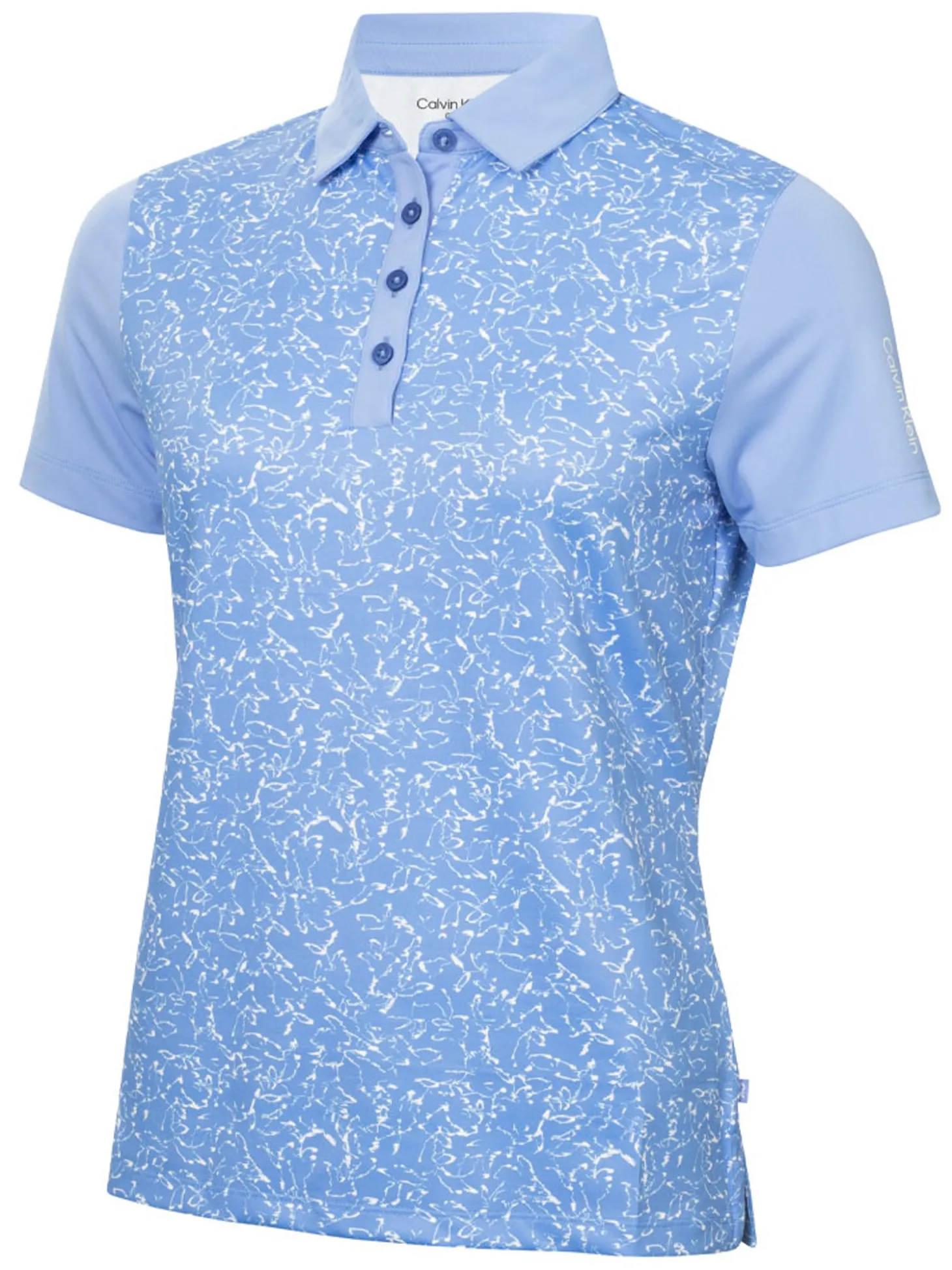 Calvin Klein Womens Harmony Printed Polo Shirt - Cornflower Blue