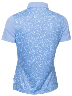 Calvin Klein Womens Harmony Printed Polo Shirt - Cornflower Blue