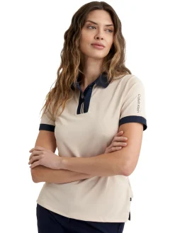 Calvin Klein Womens Layla Short Sleeve Polo - Tapioca