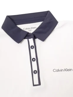 Calvin Klein Womens Leigh Polo Shirt - White/Navy
