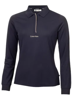 Calvin Klein Womens Mila Long Sleeve Polo - Navy