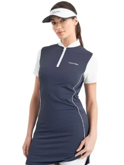 Calvin Klein Womens Monroe Short Sleeve Dress - Navy