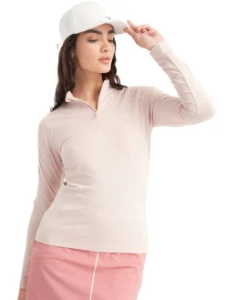 Calvin Klein Womens San Marco's 1/4-Zip - Shell Pink