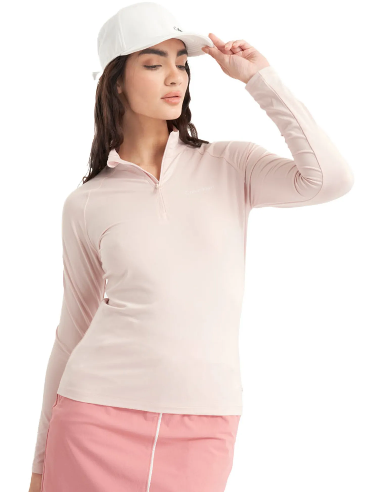 Calvin Klein Womens San Marco's 1/4-Zip - Shell Pink