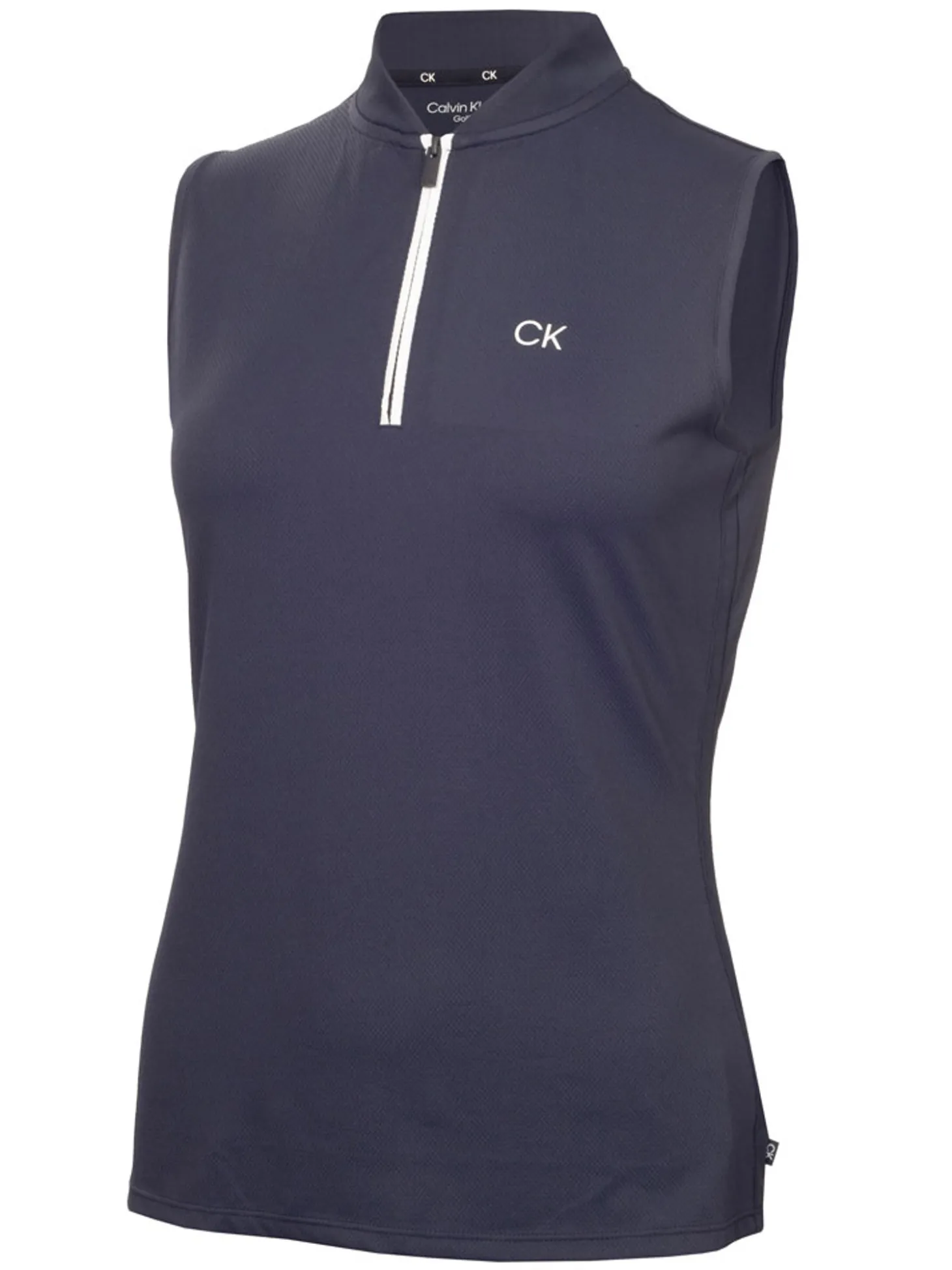 Calvin Klein Womens Tattler Sleeveless Mock Neck Top - Navy