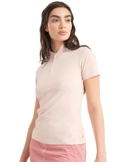 Calvin Klein Womens Tattler Mock Neck Top - Shell Pink