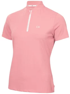 Calvin Klein Womens Tattler Mock Neck Top - Powder Pink