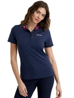 Calvin Klein Womens Vesey Short Sleeve Polo - Navy