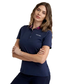 Calvin Klein Womens Vesey Short Sleeve Polo - Navy