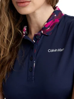 Calvin Klein Womens Vesey Short Sleeve Polo - Navy