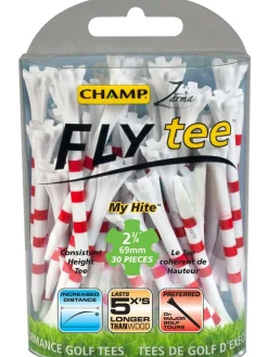CHAMP FLYtee MyHite 30 Pack 2.75 Inches White/Red
