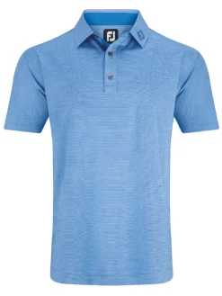 FootJoy Heather Stripe Lisle Polo Shirt - Blue