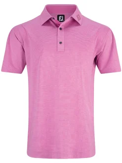 FootJoy Heather Stripe Lisle Polo Shirt - Pink