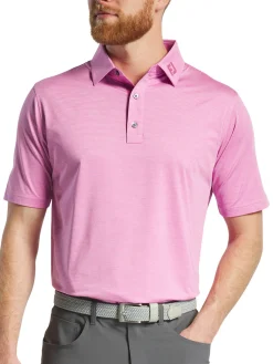 FootJoy Heather Stripe Lisle Polo Shirt - Pink