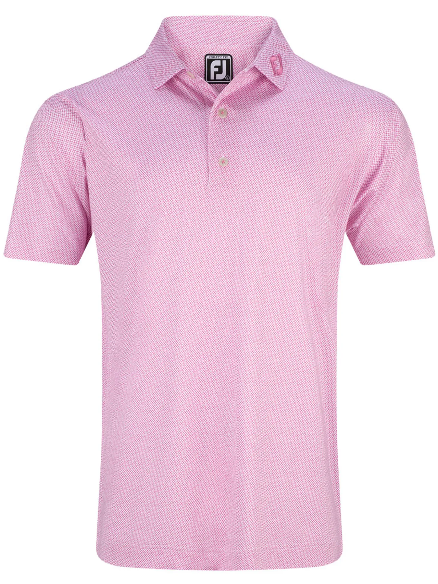 FootJoy Pinwheel Print Lisle Polo Shirt (Athletic Fit) - Pink/White