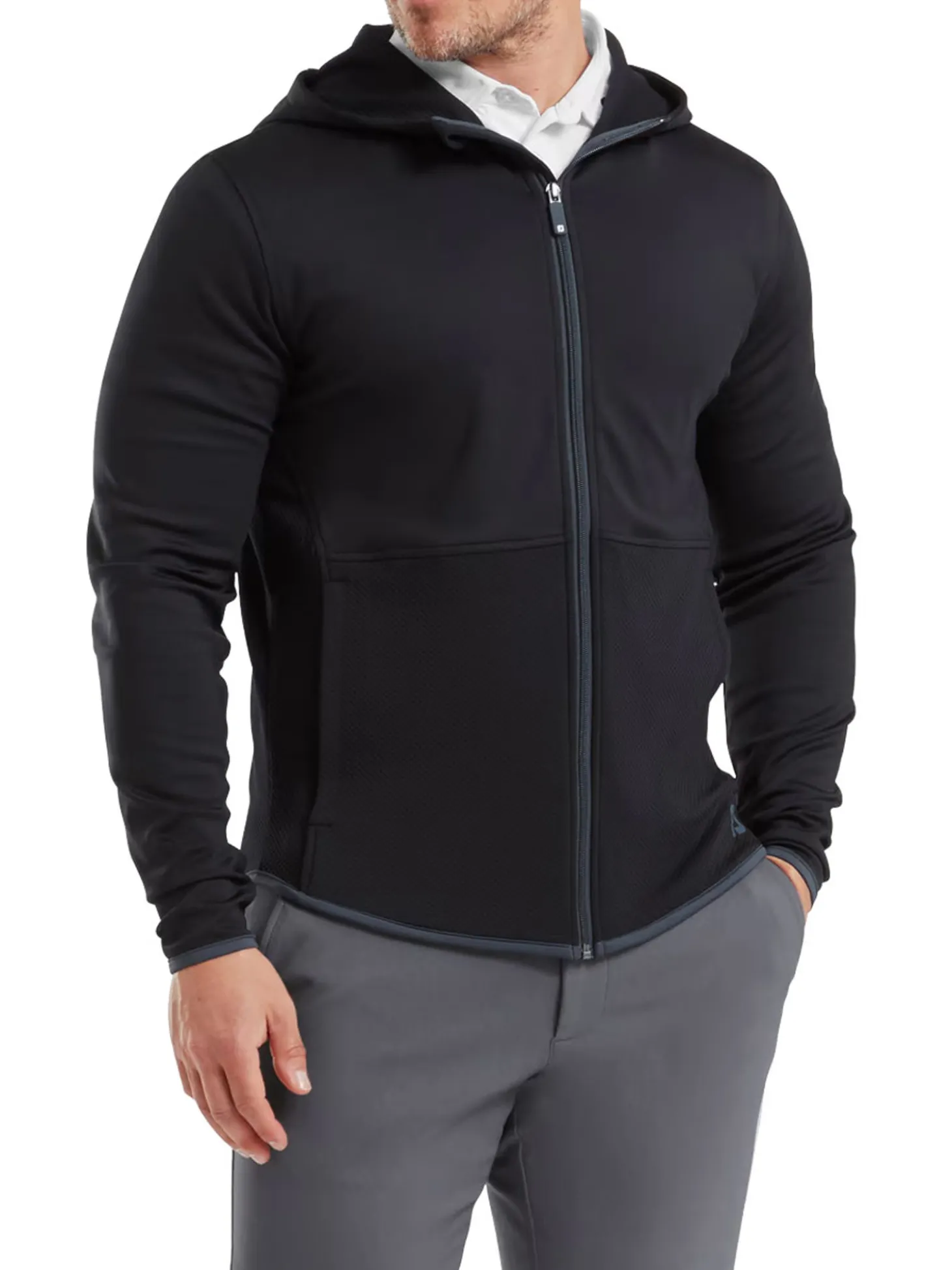 FootJoy Thermoseries Full Zip Hoodie (Athletic Fit) - Black