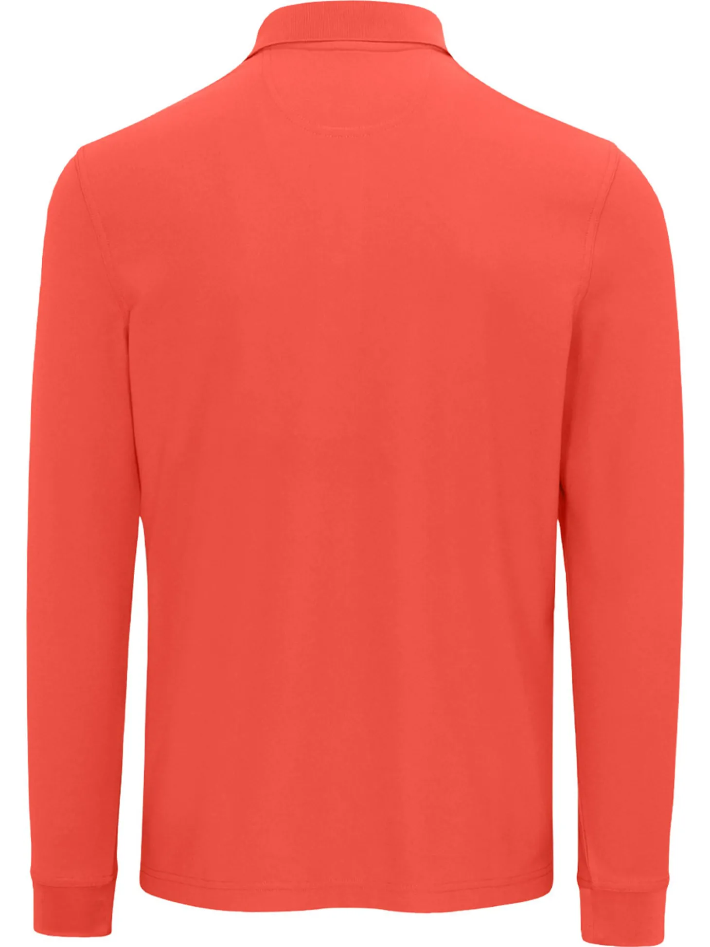 Greg Norman Long Sleeve Pique Shark Polo - Spiced Coral