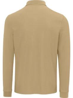 Greg Norman Long Sleeve Pique Shark Polo - Warm Sand