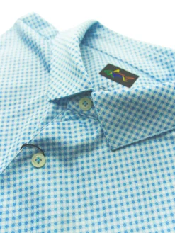 Greg Norman ML75 Diamond Print Polo - Cool Aqua