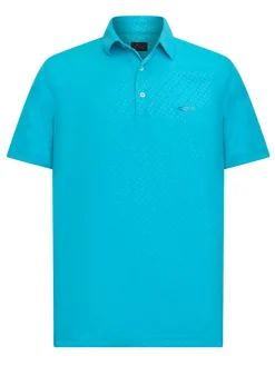 Greg Norman ML75 Geo Embossed Polo - Bright Turquoise