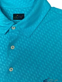 Greg Norman ML75 Geo Embossed Polo - Bright Turquoise