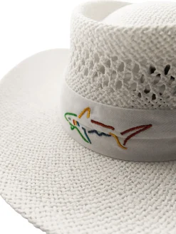 Greg Norman Signature Straw Hat - White