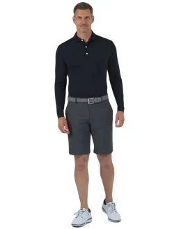 IBKUL Men's Long Sleeve Polo - Black