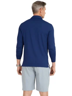 IBKUL Men's Long Sleeve Polo - Ink