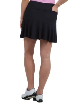 IBKUL Solid Flounce Skort (16.25") - Black
