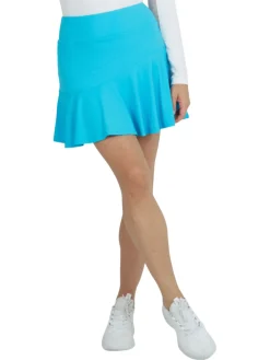 IBKUL Solid Flounce Skort (16.25") - Turquoise