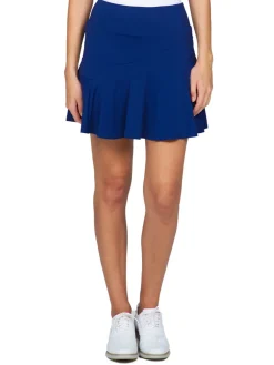IBKUL Solid Flounce Skort (16.25") - Navy