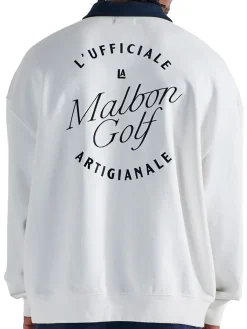 Malbon Artigianale Collared Crewneck - White