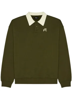 Malbon Artigianale Collared Crewneck - Cypress Green