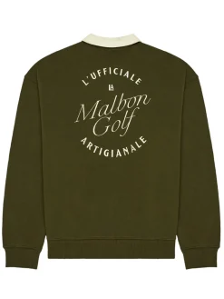 Malbon Artigianale Collared Crewneck - Cypress Green