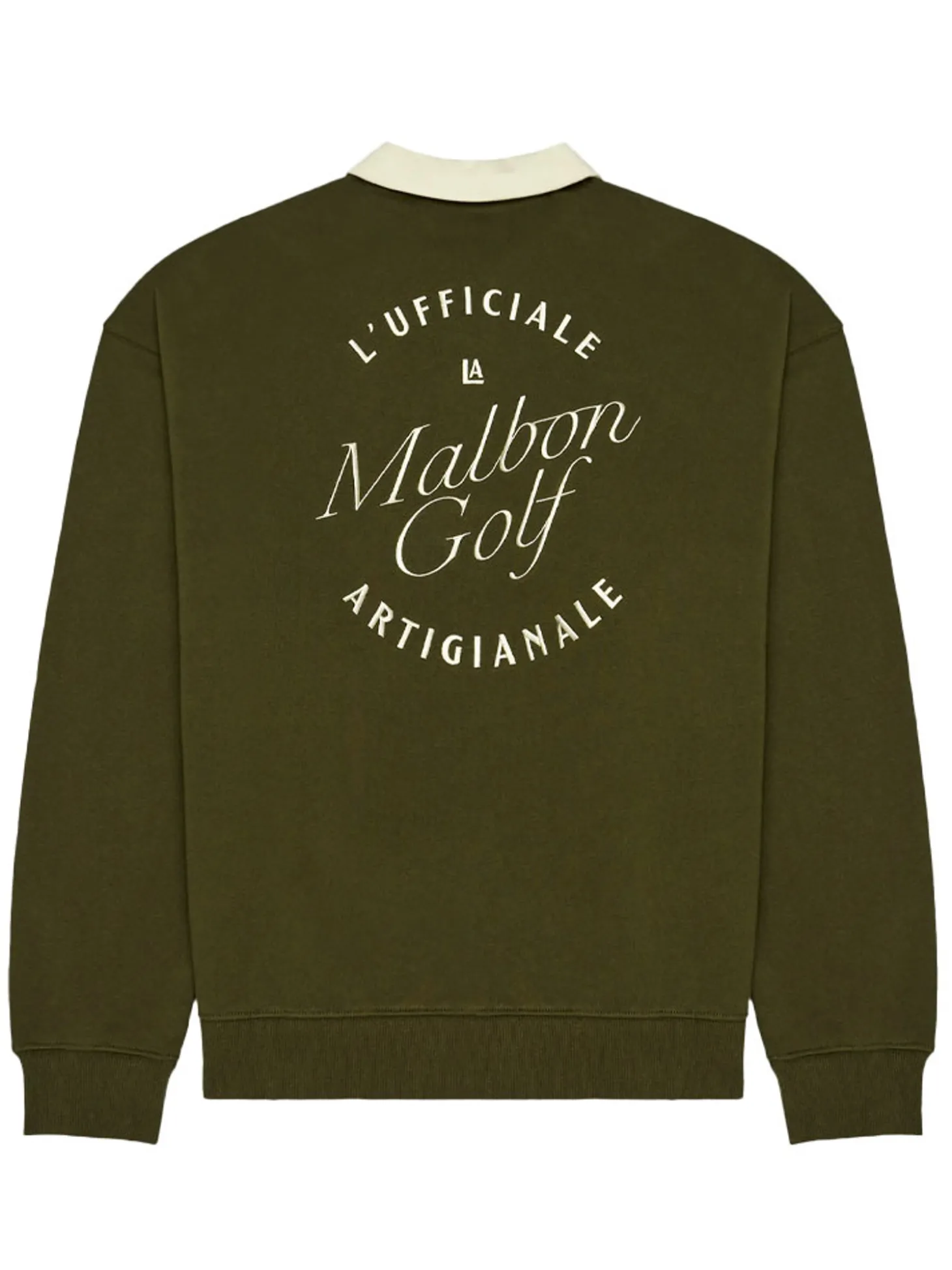 Malbon Artigianale Collared Crewneck - Cypress Green