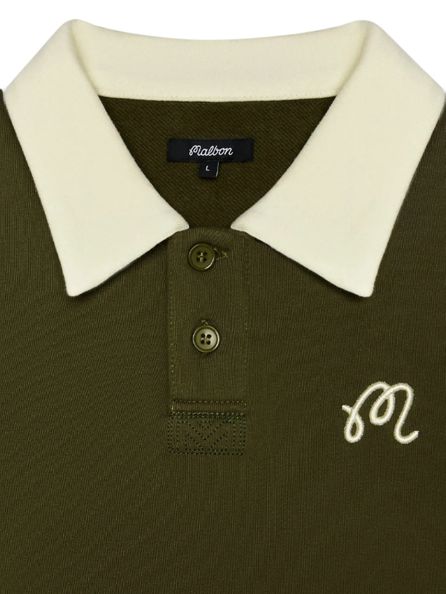Malbon Artigianale Collared Crewneck - Cypress Green