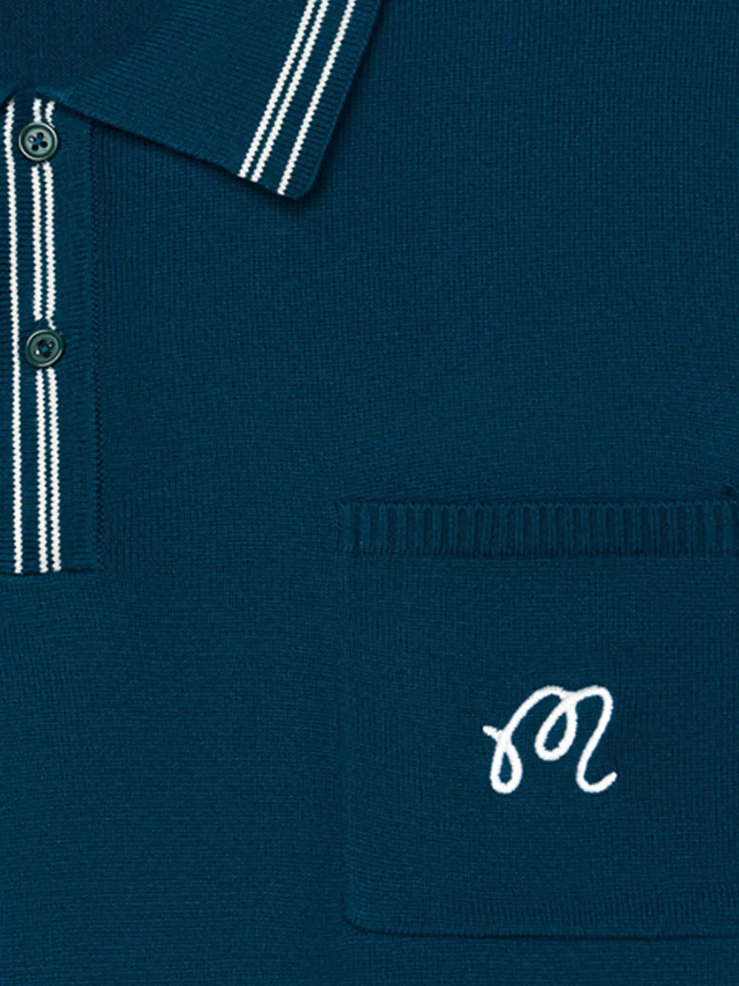 Malbon Campania Knit Polo - Azzurra