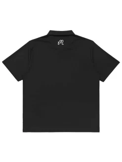 Malbon Evergreen Tiger Buckets Performance Pique Polo - Black