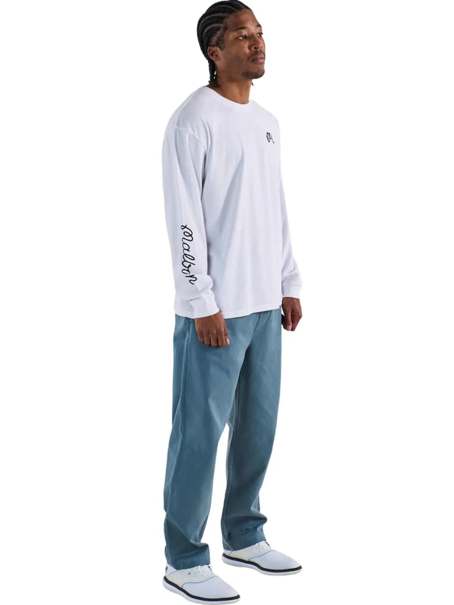 Malbon Gorse Long Sleeve Tee - White