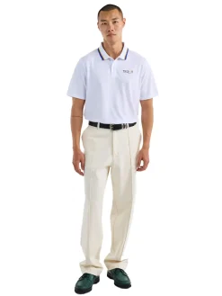 Malbon Grasse Pique Polo - White