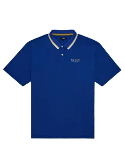 Malbon Grasse Pique Polo - Blue