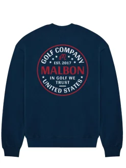 Malbon In Golf We Trust Sweatshirt - Navy