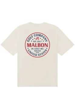 Malbon In Golf We Trust Short Sleeve Tee - Natural