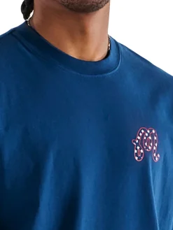 Malbon In Golf We Trust Short Sleeve Tee - Navy