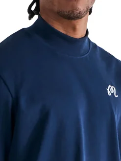 Malbon Mare Mockneck Tee - Navy