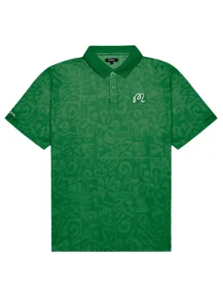 Malbon Mezzo Performance Pique Printed Polo - Kelly Green
