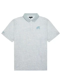 Malbon Mezzo Performance Pique Printed Polo - Silver