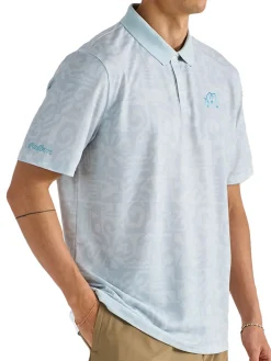 Malbon Mezzo Performance Pique Printed Polo - Silver