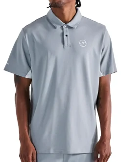 Malbon Performance Pique Polo - Steel